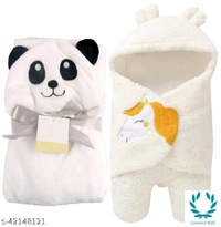 New Born Baby Combo Pack Hooded Wearale Wrapper And Baby Bath towel - LXHXB:(78 X2X82) CM, Multipack of:2